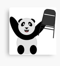 WWF Panda Parody Steel Chair Canvas Print