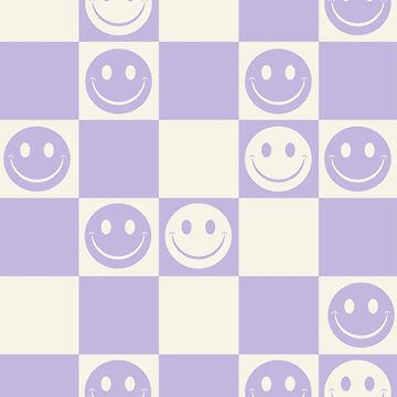 Artwork thumbnail, Lilac Smiley Check Vintage by MaiZephyr
