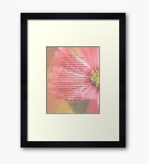 After A While Poem with Flower Background Framed Print