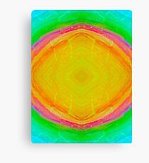 Psychedelic Sunburst - Bright Yellow & Green Canvas Print