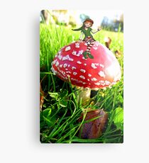 Make A Wish It Can Come True! - Mushroom & Elf Metal Print