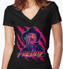 Freddy Krueger StayRad! Women's Fitted V-Neck T-Shirt