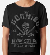 Die Goonies - Never Say Die - Grau auf Schwarz Chiffontop