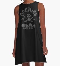 Die Goonies - Never Say Die - Grau auf Schwarz A-Linien Kleid
