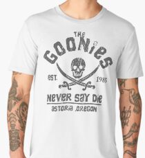 The Goonies - Never Say Die - Grey on Black Men's Premium T-Shirt