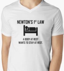 Newton's First Law- Funny Physics Joke Men's V-Neck T-Shirt