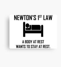 Newton's First Law- Funny Physics Joke Canvas Print