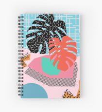 Cuaderno de espiral Memphis Palm // Patrón abstracto Memphis Tropical