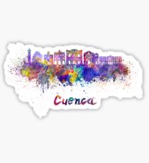Cuenca skyline in watercolor Sticker