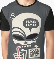 Evel Alein Deth Skul Dirnk Blod Graphic T-Shirt