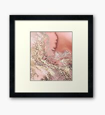Rose Gold Marble Framed Print