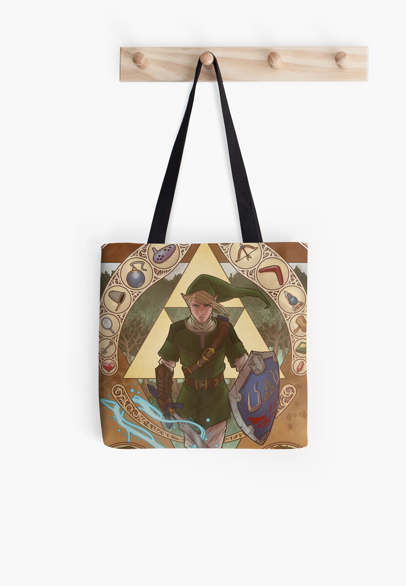 "Art Nouveau Legend of Zelda" Tote Bags by zfischerart Redbubble