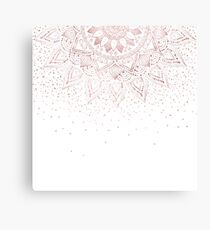 Elegant rose gold mandala confetti design Canvas Print