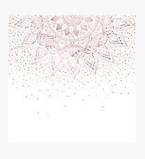 Elegant rose gold mandala confetti design Photographic Print