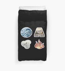 Avatar the Last Airbender Element Symbols Duvet Cover