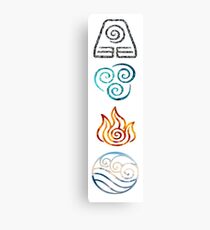 Avatar the Last Airbender Element Symbols Canvas Print