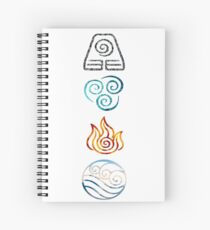 Avatar the Last Airbender Element Symbols Spiral Notebook