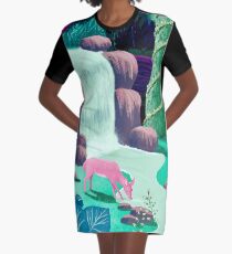 The Whispering Waters of Eventide Vale Graphic T-Shirt Dress