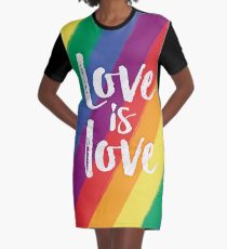 Love is love - Rainbow flag pride Graphic T-Shirt Dress