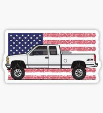 88-98 Weiße USA 4x4 Sticker