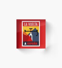 LA VUELTA: Vintage ESPANA Bicycle Racing Advertising Print Acrylic Block