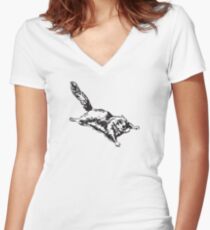 Flying Sugar Glider Women's Fitted V-Neck T-Shirt