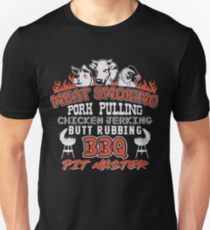 Meat Smoking Pork Pulling Chicken Jerking Butt Rubbing BBQ Pit Master Tee Unisex T-Shirt