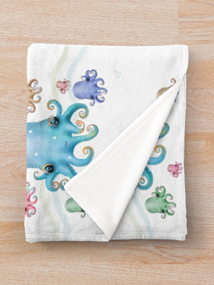 "Rainbow Octopus" Throw Blanket by karin Redbubble