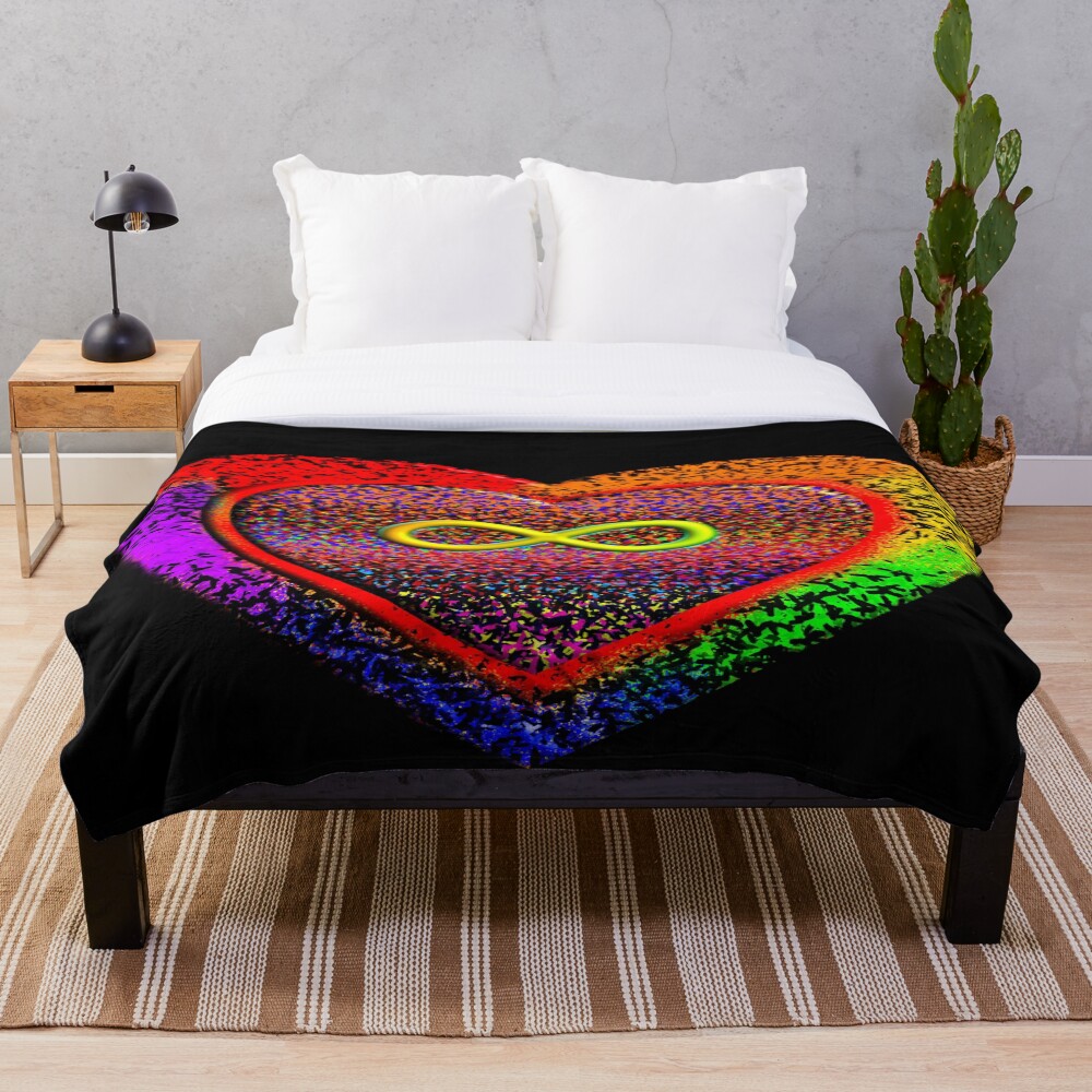 Infinite Love, PRIDE Colors - Rainbow colors LGBTQ Support on a throw blanket