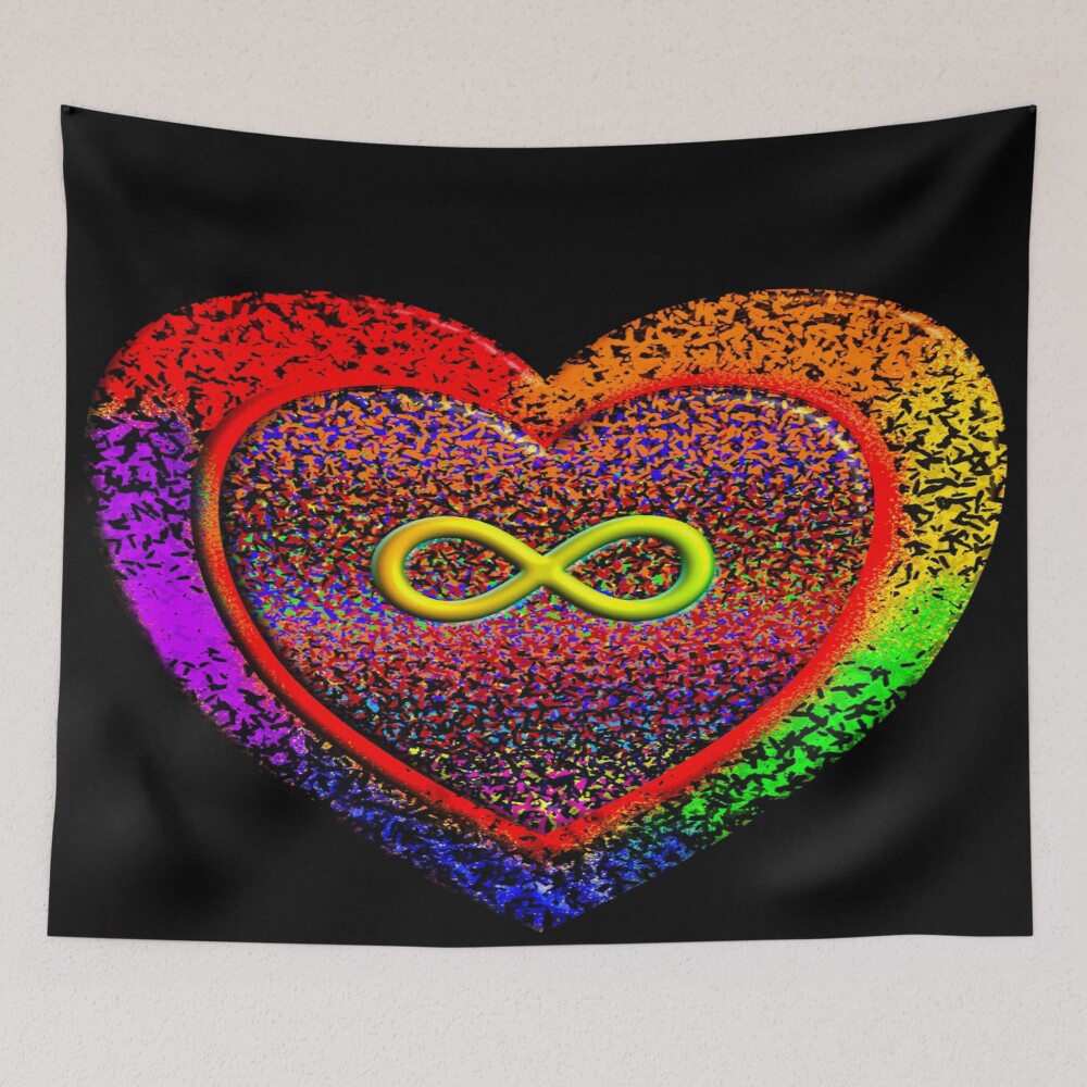 Infinite Love, PRIDE Colors - Rainbow colors LGBTQ Support on a tapestry