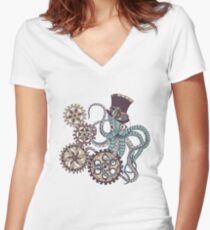 Mr. Octopus Women's Fitted V-Neck T-Shirt
