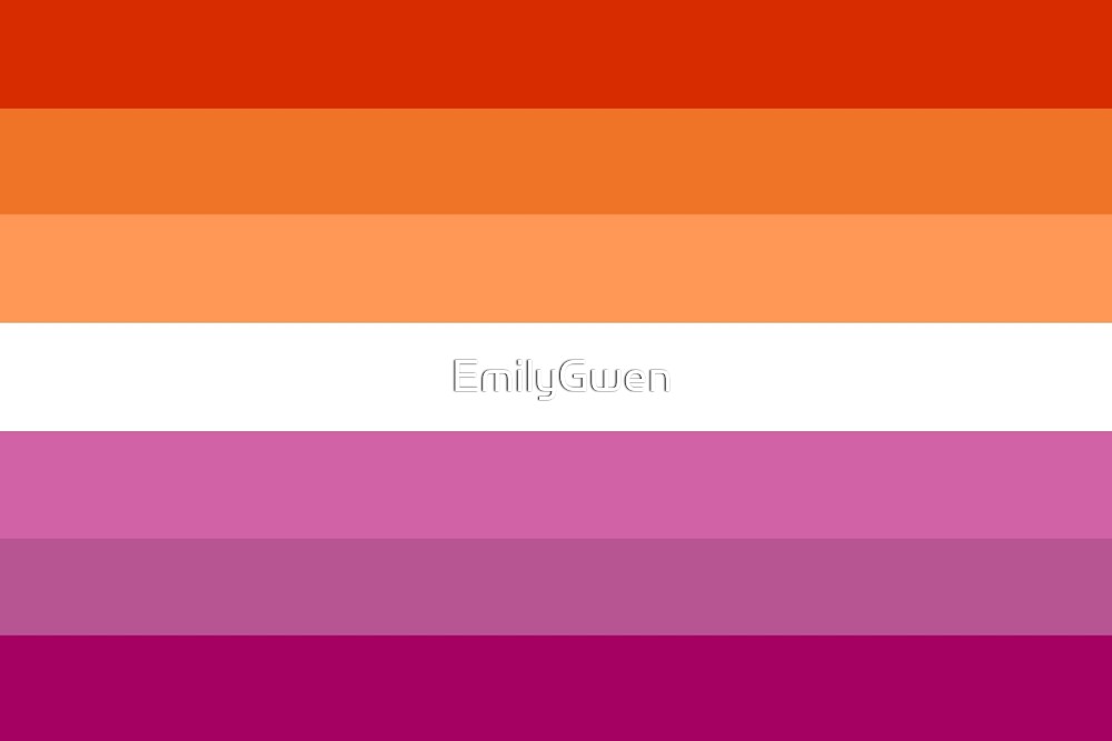 Orange - Magenta Lines // Lesbian Pride Flag // Butch Femme Pride Flag by EmilyGwen