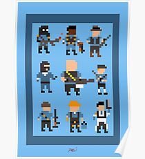 Team Fortress 2 8-Bit Blu Team Poster