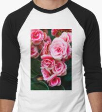 Gentle Blushing Roses Men's Baseball ¾ T-Shirt