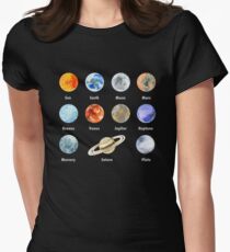 Planets of The Solar System Women's Fitted T-Shirt