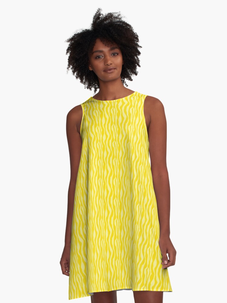 yellow and black zebra dress