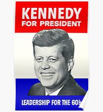 KENNEDY FOR PRESIDENT: Vintage Campaign Advertising Print Poster