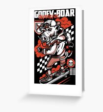 Goofy Boar Dark Greeting Card