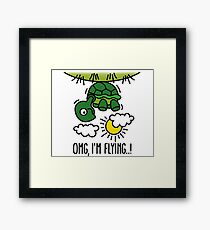 OMG, I'm flying! - Turtle Framed Print