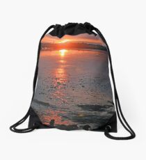 Sundown on the Bay Drawstring Bag