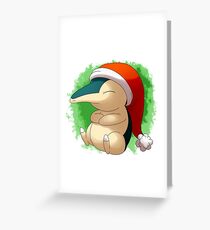 Pokemon Christmas Santa Cyndaquil Greeting Card