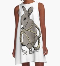 "Rope Bunny" Shibari Japanese Rope Bondage (Gray) A-Line Dress