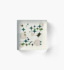 Eames Era Starbursts and Globes 1 (bkgrnd) Acrylic Block