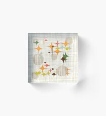 Eames-Ära Starbursts und Globen 3 (bkgrnd) Acrylblock