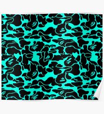 camo blue light Poster