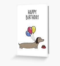 Sausage Dog Happy Birthday Card Greeting Card