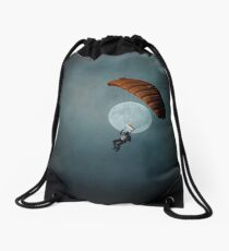 Skydiver's Moon Drawstring Bag