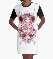 RuPaul Katya Zamolodchikova Gothic Russian Print Graphic T-Shirt Dress