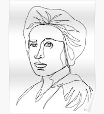 Rosa Luxemburg Single-Line-Porträt Poster