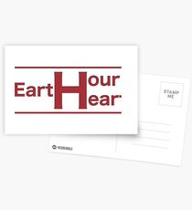 Earth Hour Herz Postkarten